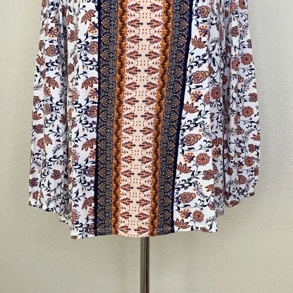 Vintage America Size Medium Women’s Floral Peasant Top, Sz Medium - Picture 3 of 8
